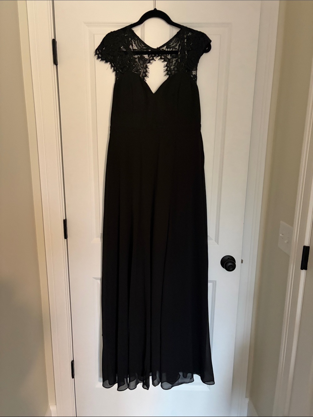 Lulu's Black Lace Yoke Maxi Dress